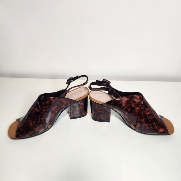 NEW Anthropologie Silent D Collins Cross Strap Sandals Tortoise Size 8 EU 39 - Picture 2 of 5